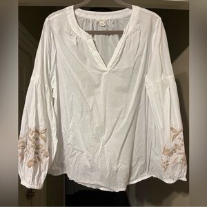 Embroidered Sleeve Top